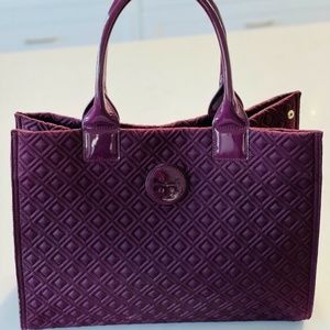 Tory Burch Ella Raspberry Quilted Nylon Tote